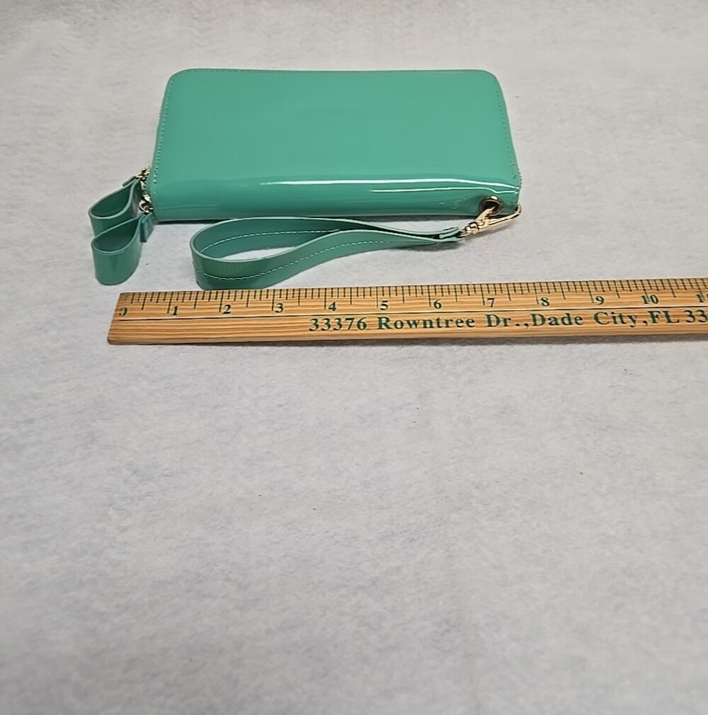 Mint Green Top-Handle Satchel With Wallet 10x12x6 W/ Wallet - Picture 10 of 11